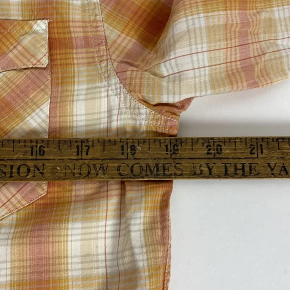 RRL Western Shirt Snap Sunset Orange Men’s Size Small